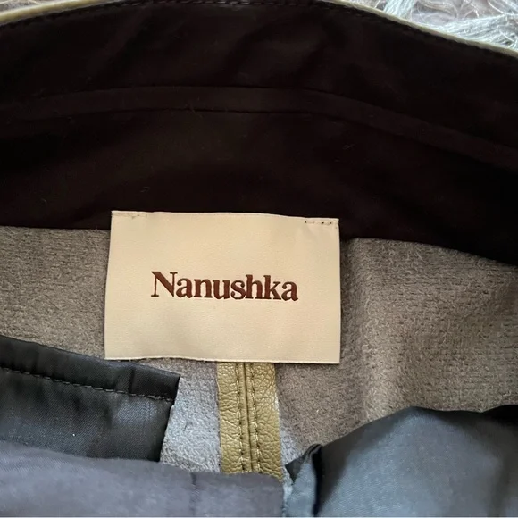 Nanushka GREEN Lucee trousers in vegan leather pants size XS C5 - Picture 3 of 6